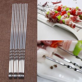 10 piques à brochettes en inox 38cm