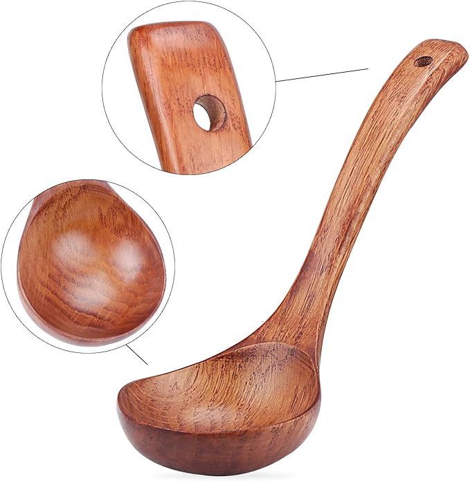 Louche en bois naturel 18cm – Image 2