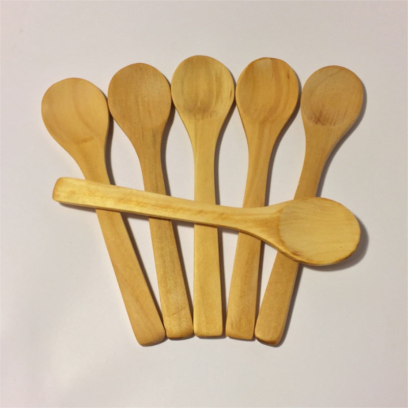 6 Pièces Petite Cuillere en Bois
