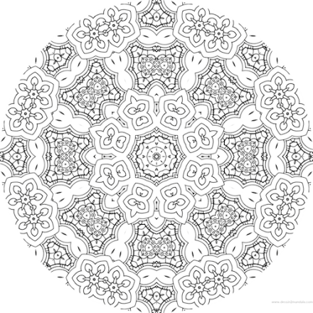 Coloriage mandala avec des cœurs
